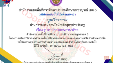 แบบทดสอบออนไลน์ เรื่อง หลักสูตรปฐมวัย หลักสูตรสำหรับครูผู้สอน จาก สพป.เพชรบูรณ์ เขต 3