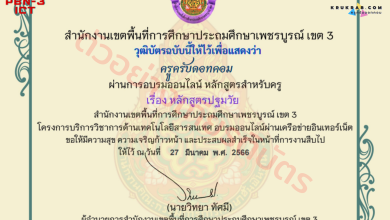 แบบทดสอบ เรื่อง เรื่อง หลักสูตรปฐมวัย  หลักสูตรสำหรับครูผู้สอน จาก สพป.เพชรบูรณ์ เขต 3