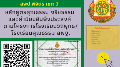 แบบทดสอบออนไลน์!! หลักสูตรคุณธรรม จริยธรรม และค่านิยมอันพึงประสงค์ ตามโครงการโรงเรียนวิถีพุทธ/โรงเรียนคุณธรรม สพฐ. พร้อมรับเกียรติบัตรฟรี จาก สพป.พิจิตร เขต 2