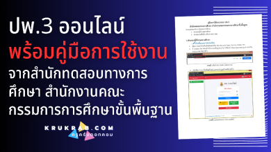 ปพ.3 ออนไลน์ พร้อมคู่มือการใช้งาน จาก สำนักทดสอบทางการศึกษา สำนักงานคณะกรรมการการศึกษาขั้นพื้นฐาน