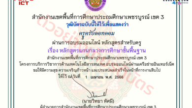 แบบทดสอบออนไลน์ เรื่อง หลักสูตรแกนกลางขั้นพื้นฐาน หลักสูตรสำหรับครู จาก สพป.เพชรบูรณ์ เขต 3